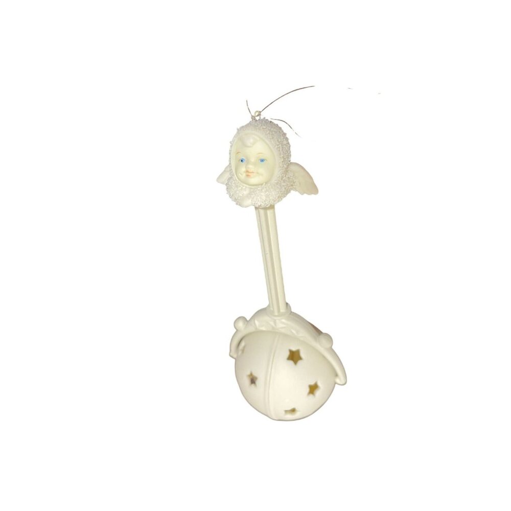 Dept. 56 Snowbabies Baby's 1st Rattle - Bisque